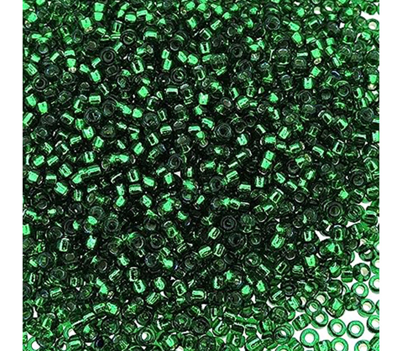 15/0 Miyuki Seed Bead - Silver Lined Emerald