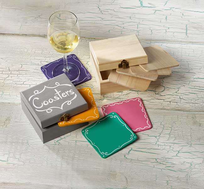 Colorful Chalkboard DIY Coasters