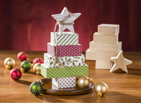 Christmas store wood blocks