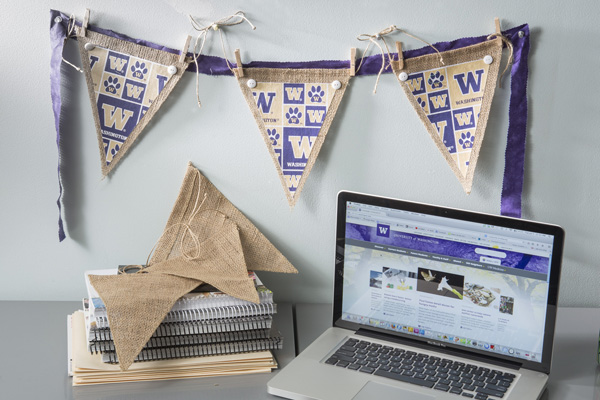 College Week! Burlap and Fabric Pennants