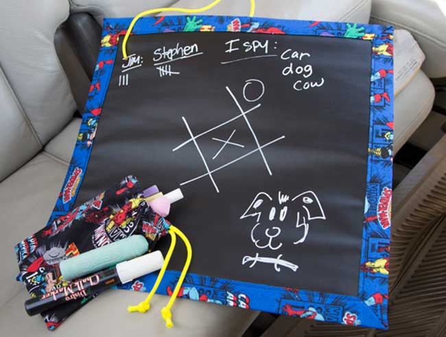 Roll Up Chalk Cloth Bag and Travel Game Board