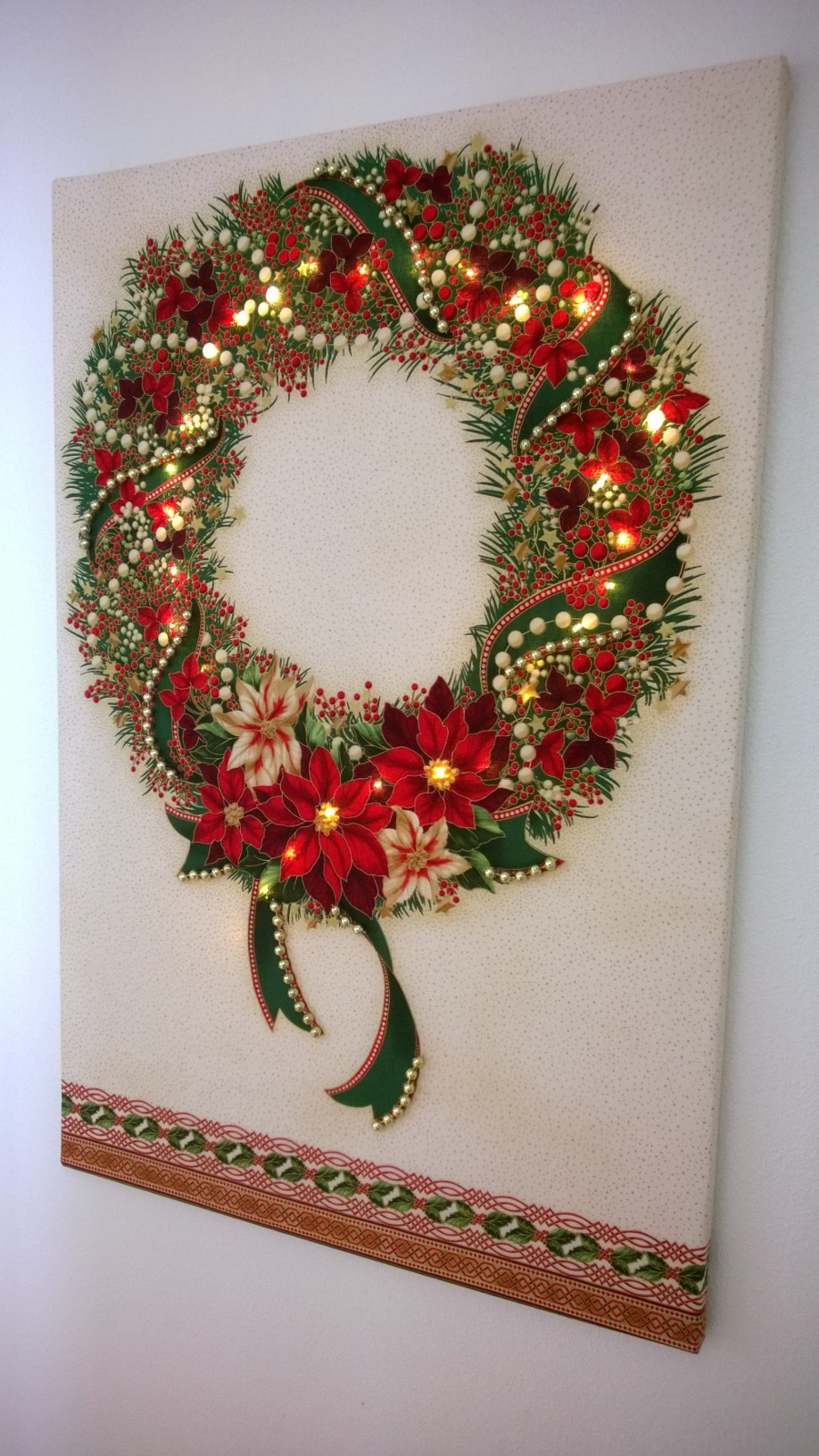 Holiday Flourish Wreath Canvas Wall Art