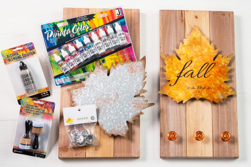 Fall Alcohol Ink Leaf Project