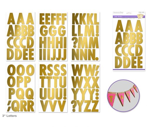 MultiCraft Alpha Sticker Sheets - Large Cap Gold Metallic