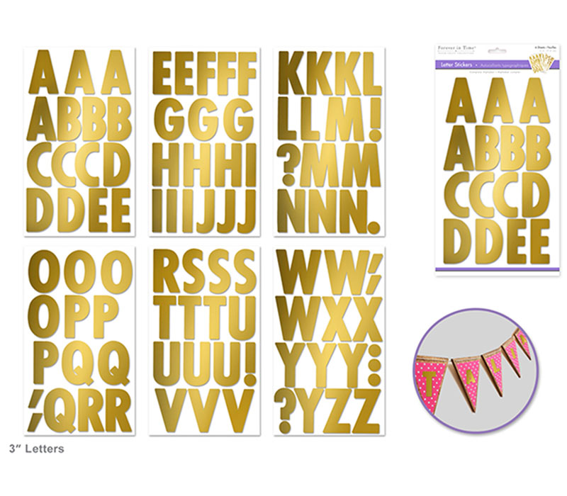 Sticko Alphabet Stickers-Gold Foil Brush Large