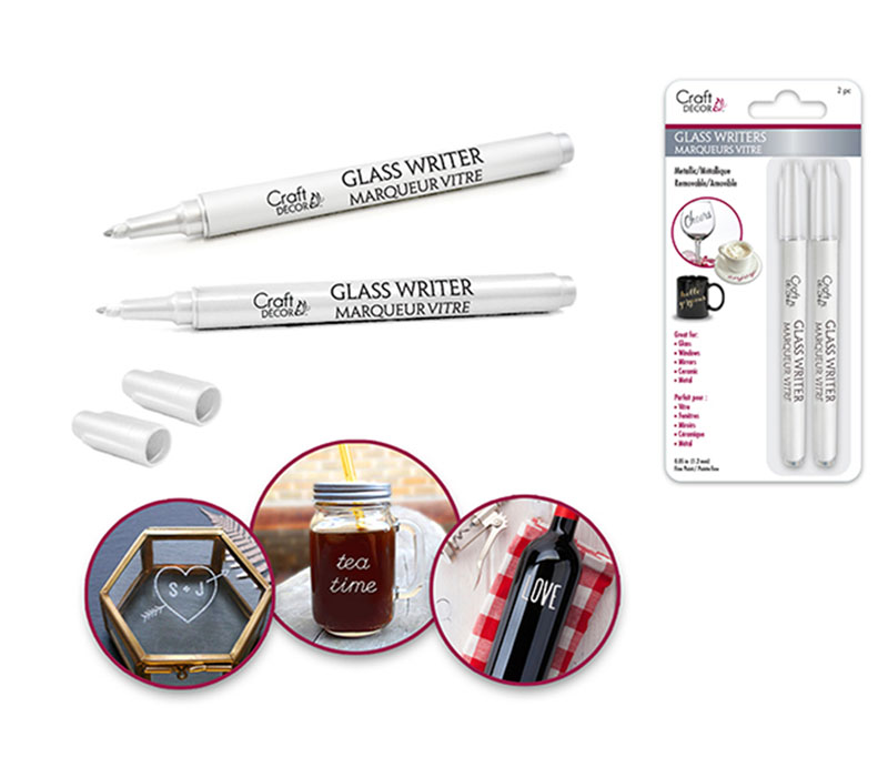 MultiCraft Glass Writer Pen Set - 1.2mm Fine - White
