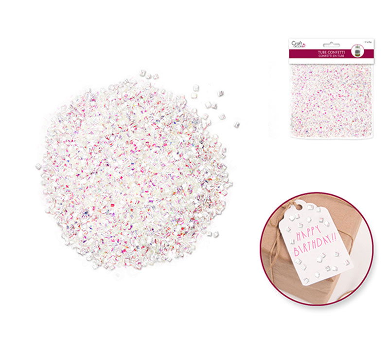 MultiCraft Glitter Confetti - White Irridescent