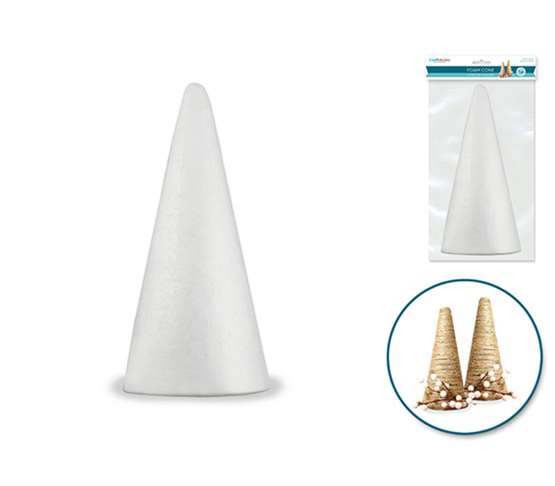 FloraCraft, Styrofoam Cone, 4 x 9 Inches, White, Pack of 1