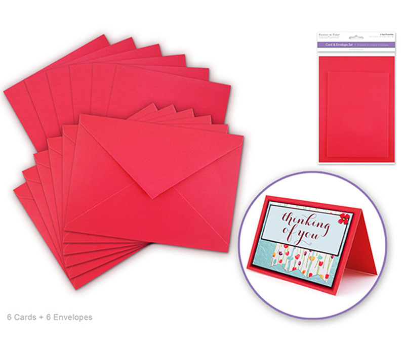 MultiCraft Cardmaking Card and Envelopes Set - 6 Piece - Red
