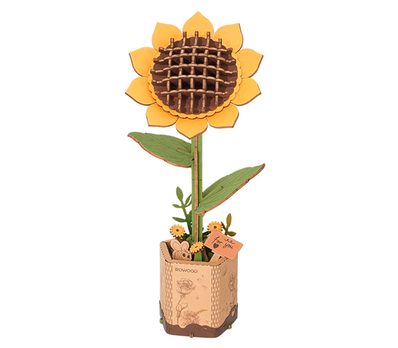 Robotime Wooden Bloom 3-D Puzzle -  Sunflower