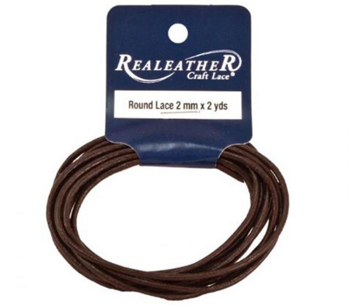 Realeather Crafts Round Leather Lace - Brown - 2mm