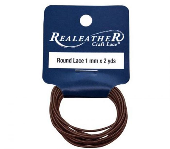 Realeather Crafts Round Leather Lace - Brown - 1mm