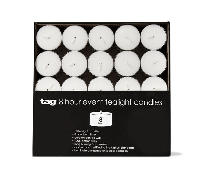 Tag Tealight Candle Set - 50 Piece