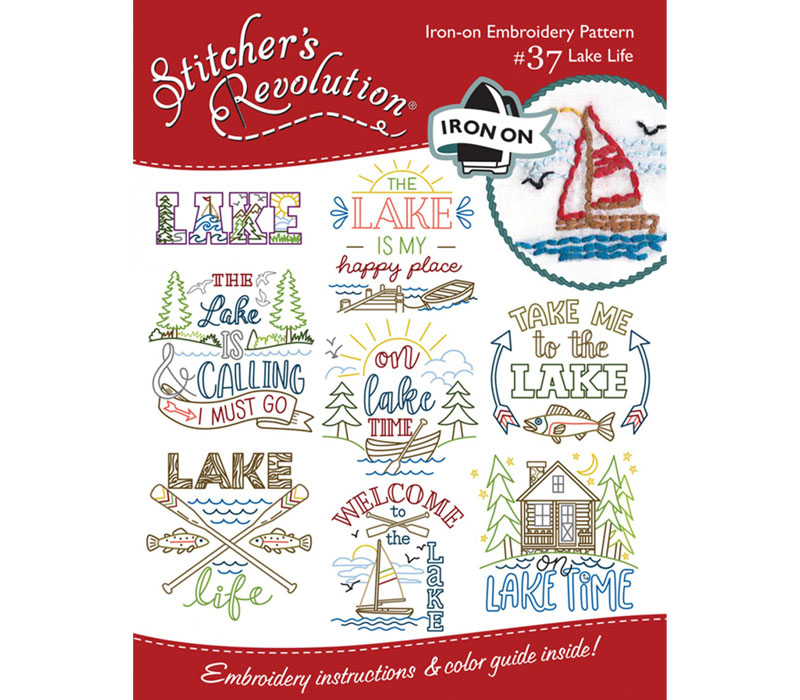 Stitcher's Revolution Iron On Embroidery Transfer - Lake Life