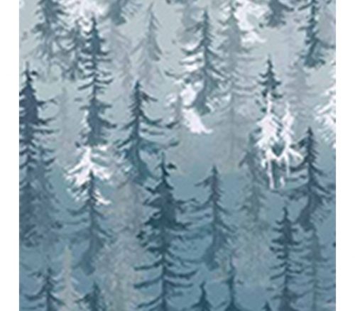 Majestic Mountain Pine Forest in Blue
