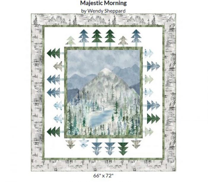 Majestic Mountain Morning Quilt Top Kit including Binding and Pattern.