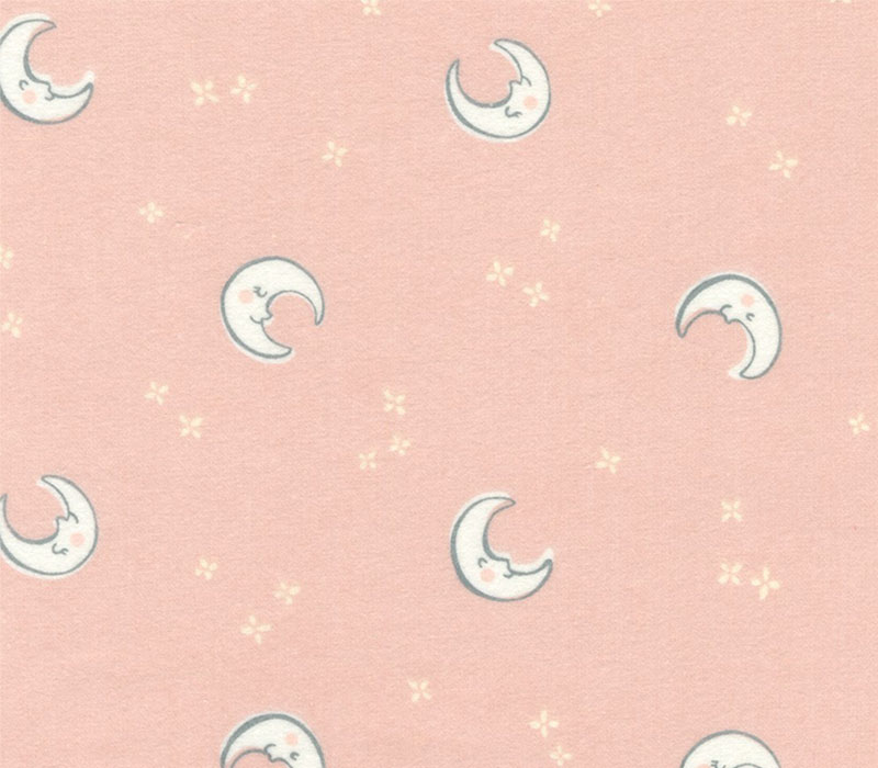 Over the Moon Flannel Moons on Pink