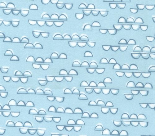 Over the Moon Flannel Clouds in Sky Blue