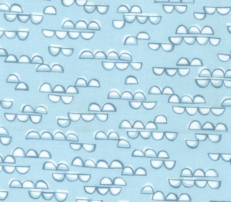 Over the Moon Flannel Clouds in Sky Blue