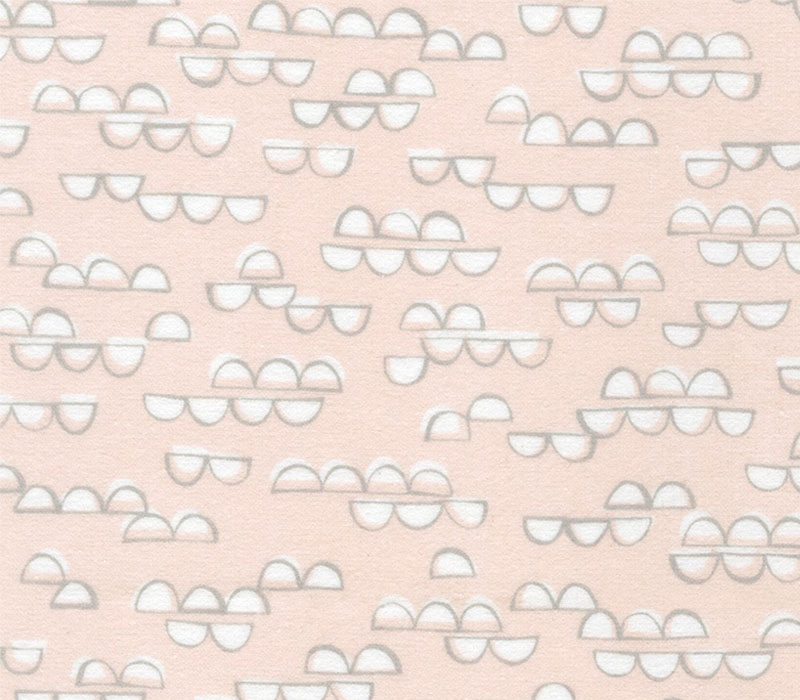 Over the Moon Flannel Clouds in Pearl Pink