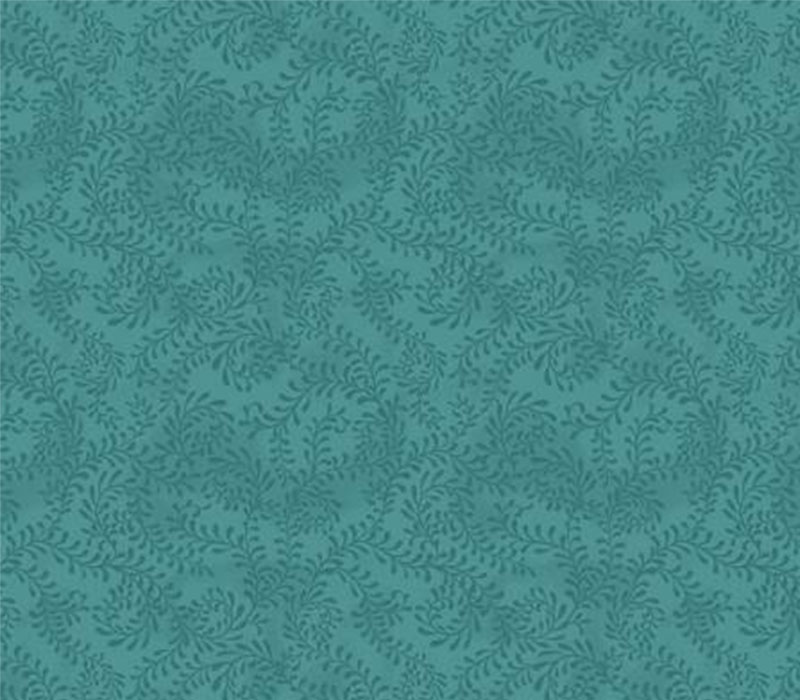 Swirling Leaves 108-inch Quilt Backing Teal
