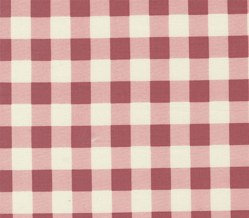 Evermore Florals Picnic Gingham in Strawberry and White