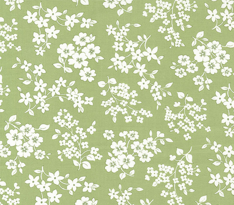 Light Hearted Gather Floral on Green