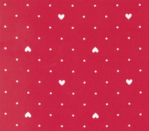 Light Hearted 108-inch Quilt Backing Heart Dot White on Red