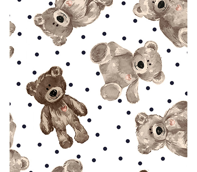 Teddy Bear Printed Cuddle in Quartz