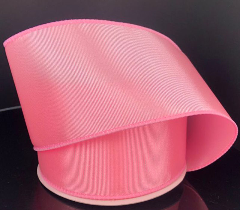 Ribbon - Pink Ribbed Satin 2.5-inch