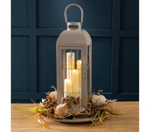 Tall Taupe Lantern