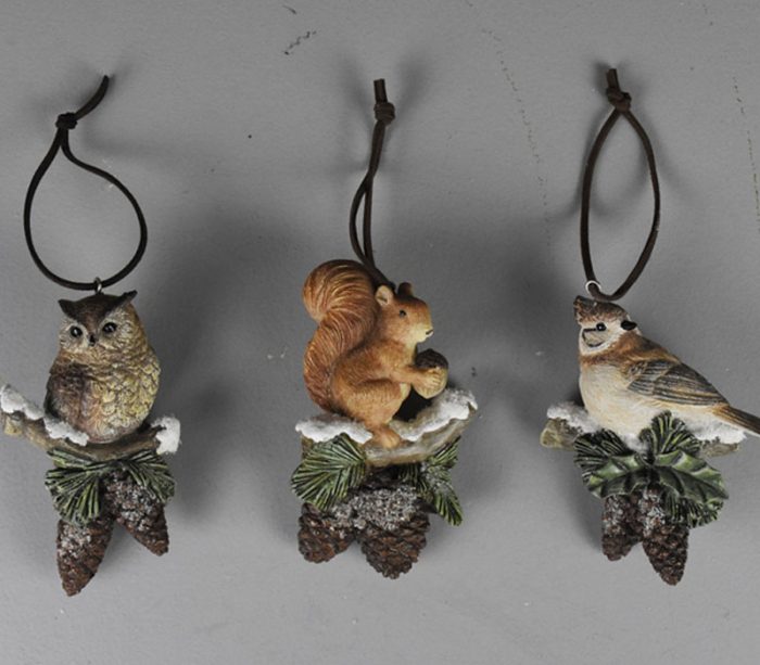 Squirrel Bird Owl Ornament - 4.25-inch - 1 Piece - 3 Colors Available - Color Shipped is Randomly Picked