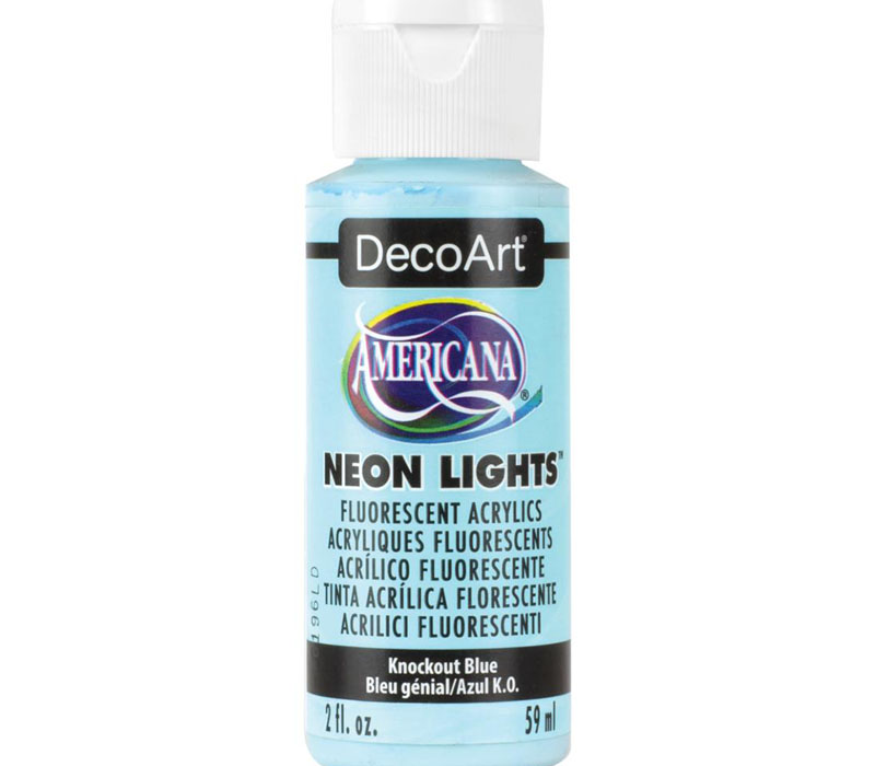 DecoArt Americana Neon Lights Fluorescent Acrylic Paint - 2-ounce - Knockout Blue