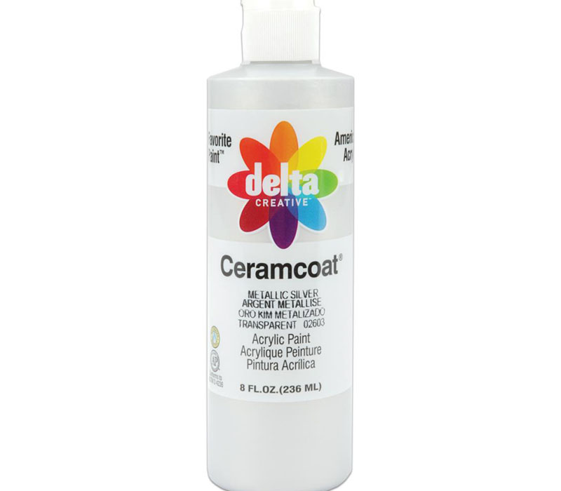 Delta Ceramcoat Metallic Acrylic Paint - 8-ounce - Metallic Silver