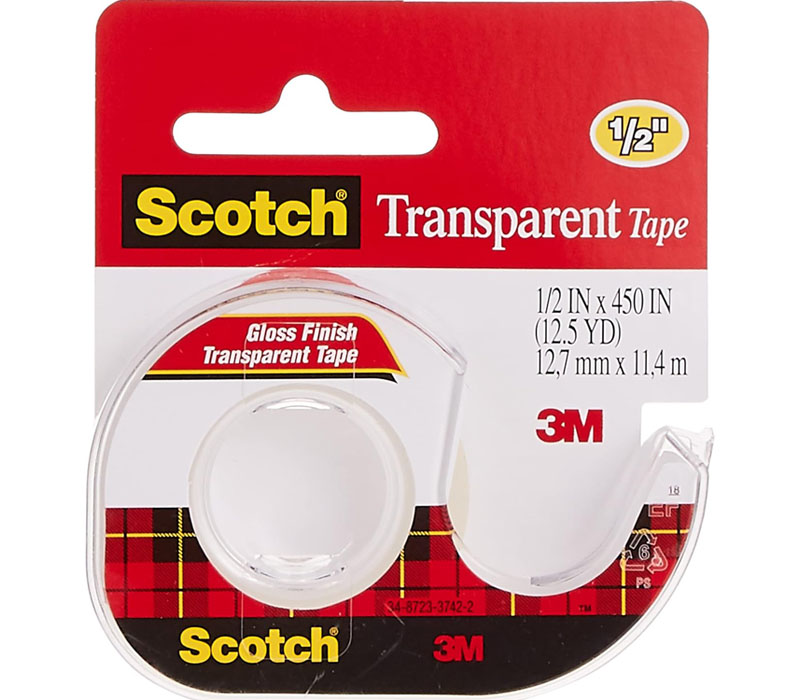 3M Scotch Transparent Tape - 1/2-inch