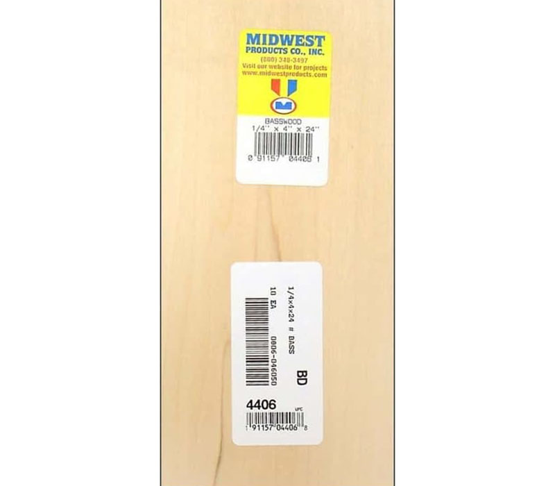 Midwest Basswood Sheets 1/8 x 3 x 24 
