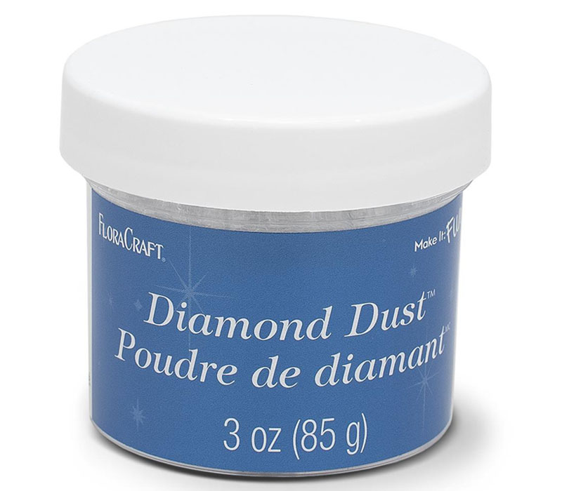 FloraCraft Diamond Dust Glitter - 3-ounce - Clear Glass