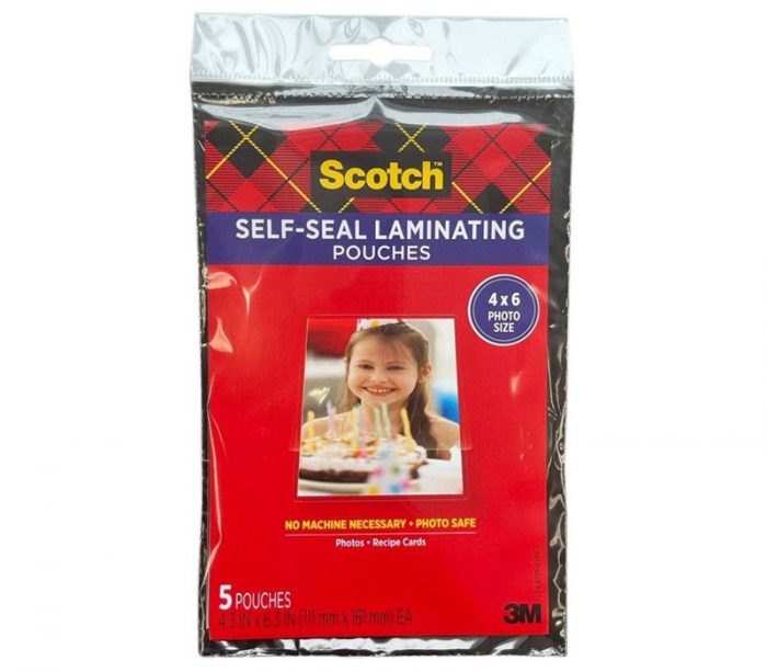 Scotch Self-Sealing Laminating Pouches - 5 Pack - 4x6
