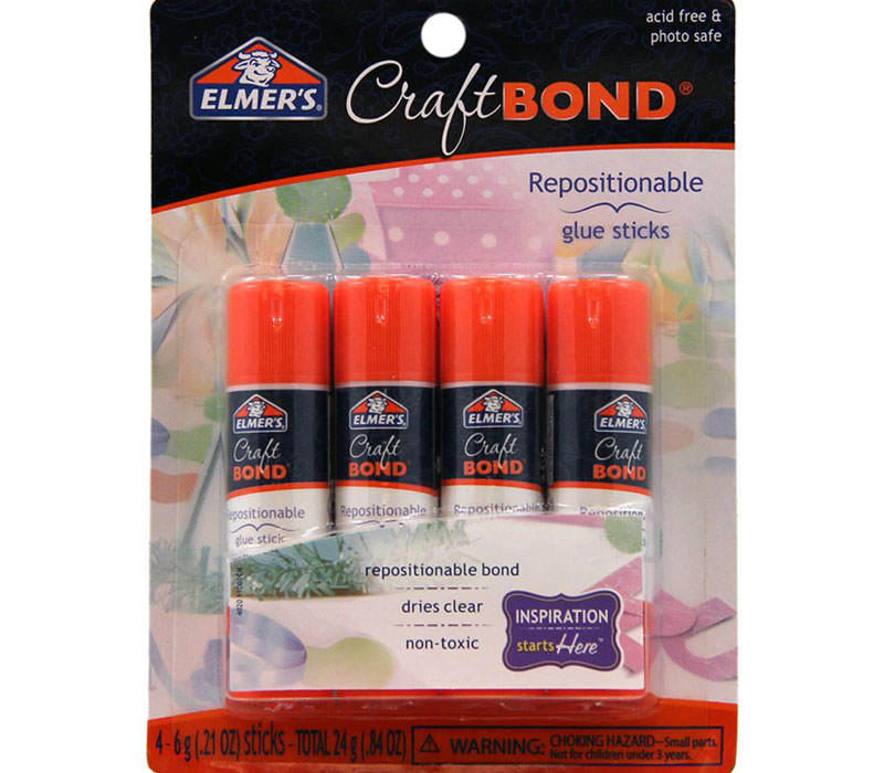 Elmers CraftBond Repositionable Glue Stick Pack - 4 Sticks