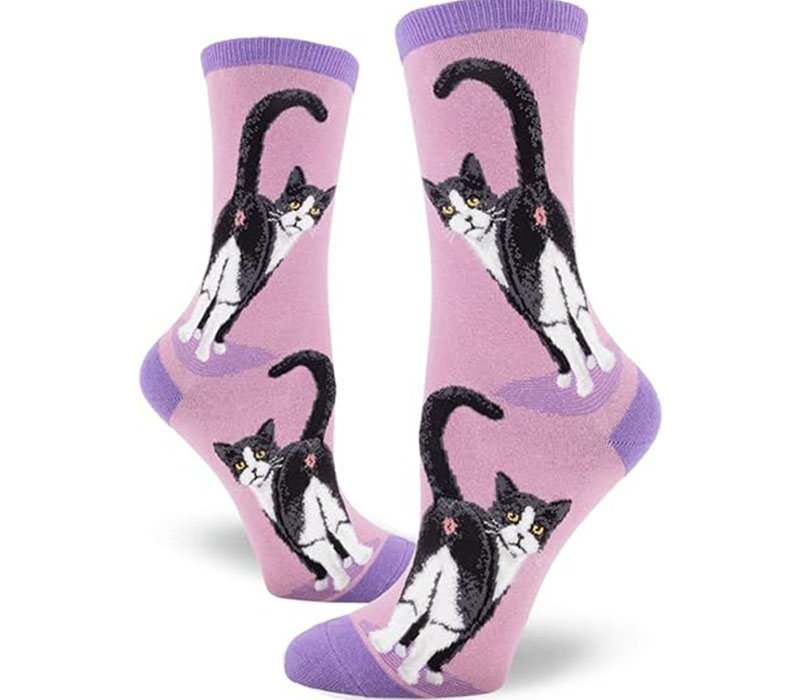 Socks - Tuxedo Cat Butthole - Womens