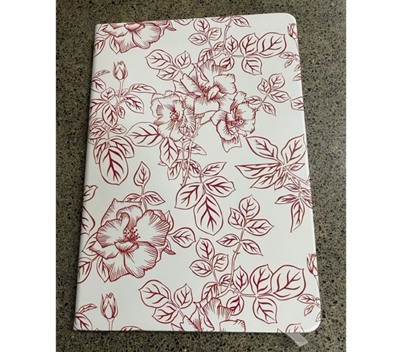 Notebook - Red Outlined Flowers