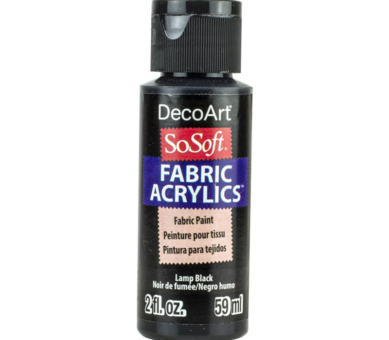 DecoArt SoSoft Fabric Acrylic Paint - 2-ounce - Lamp Black