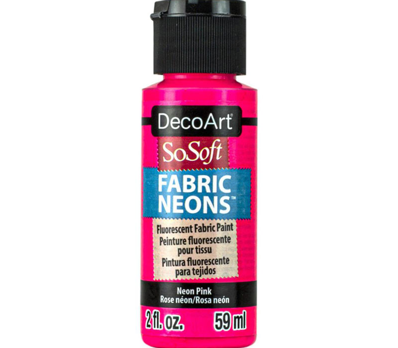 DecoArt SoSoft Fabric Acrylic Paint - 2-ounce - Neon Pink