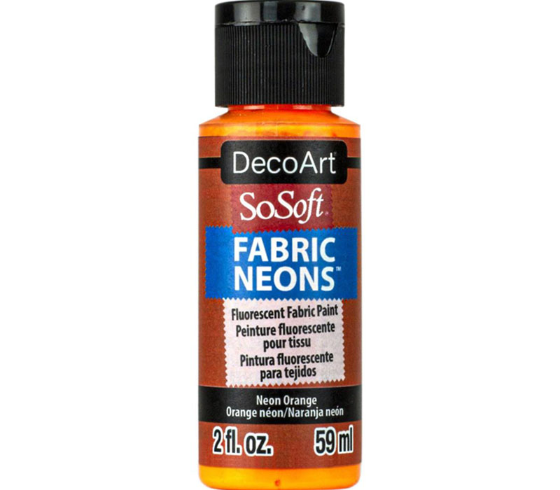 DecoArt SoSoft Fabric Acrylic Paint - 2-ounce - Neon Orange