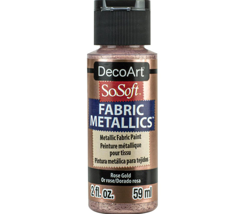 DecoArt SoSoft Fabric Metallics Acrylic Paint - 2-ounce - Rose Gold