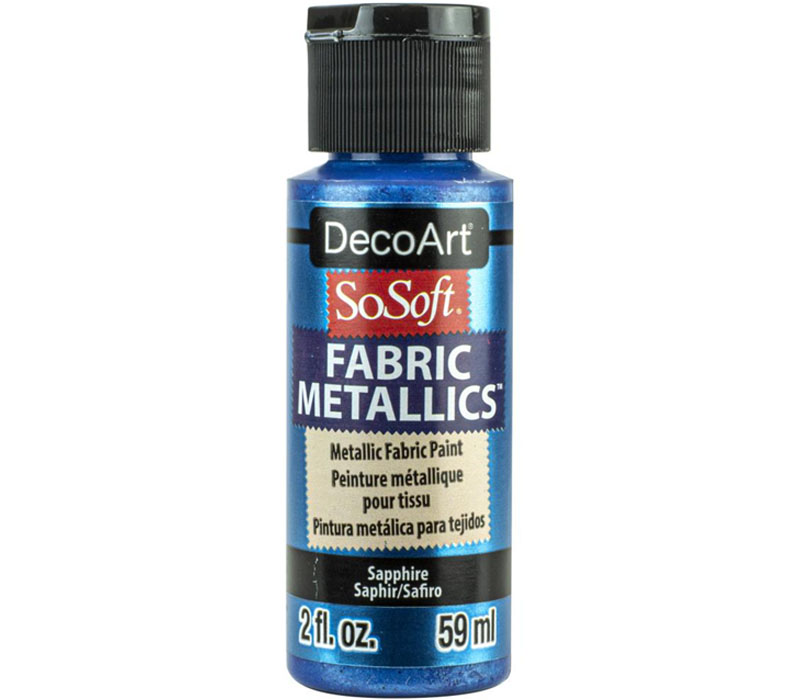 DecoArt SoSoft Fabric Metallics Acrylic Paint - 2-ounce - Sapphire