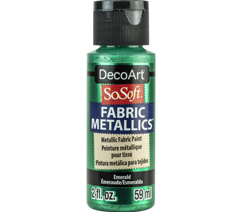 DecoArt SoSoft Fabric Metallics Acrylic Paint - 2-ounce - Emerald