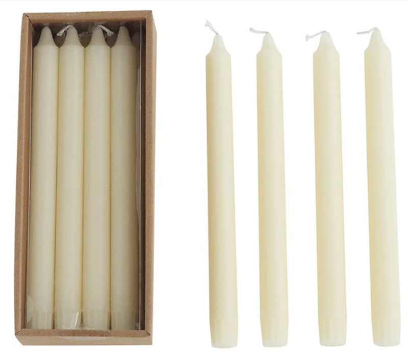 Creative Co-Op Unscented Taper Candle Set - 12 Piece - 10-inch