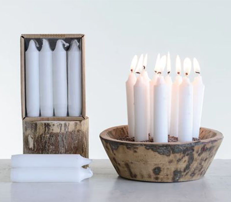 Creative Co-Op Unscented Taper Candle Set - 12 Piece - 5-inch