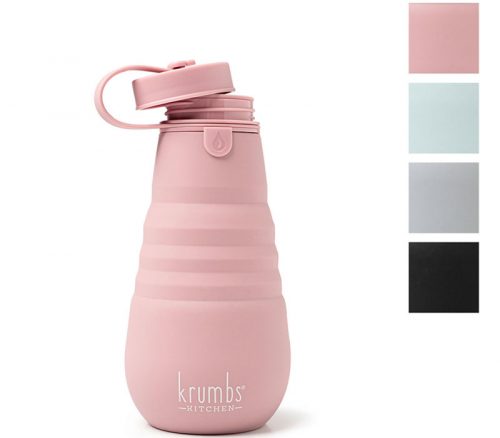 Krumbs Kitchen Essentials Collapsible Silicone Water Bottle - 1 Bottle - Color Shipped is Randomly Picked